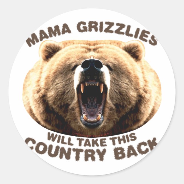 Sticker Rond Mama Grizzlies (Devant)