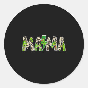 Sticker Rond Mama Léopard Rétro Maman Nounou Grand-mère Fête de