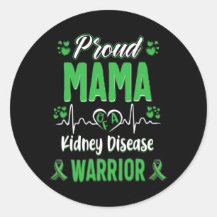 Sticker Rond Mama Maladie du rein Guerrier de sensibilisation R