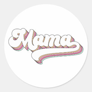 Sticker Rond Mama Rétro