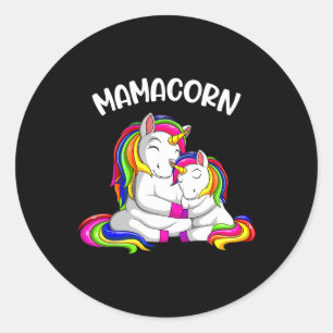 Sticker Rond Mamacorn Unicorn Maman Maman Fête des mères Femmes