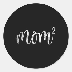 Sticker Rond Maman2 Mère Carrée Mère De Deux Jumeaux Mama Cadea