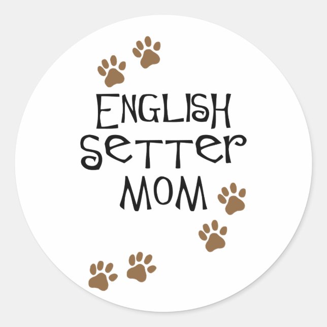 Sticker Rond Maman anglaise Setter (Devant)