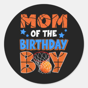 Sticker Rond Maman De Baseball Du Garçon D'anniversaire Famille
