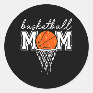 Sticker Rond Maman de baseball Mère Léopard Basball Panier File