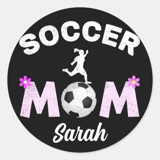 Sticker Rond Maman de football (Devant)