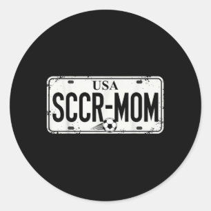 Sticker Rond Maman de footballeur mignonne et drôle, fière supp