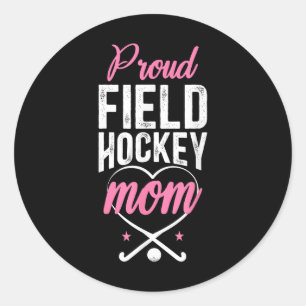 Sticker Rond Maman de hockey sur gazon fière Maman de hockey su