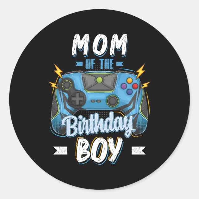 Sticker Rond Maman De La Famille Vidéo Gamer Py (Devant)
