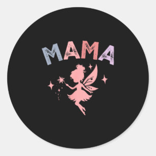 Sticker Rond Maman de la petite fée fille d'anniversaire famill
