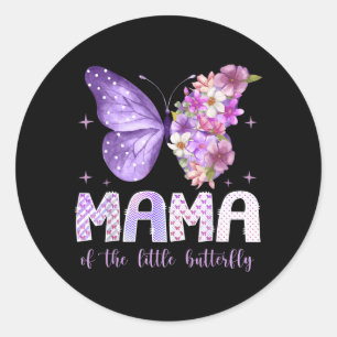 Sticker Rond Maman de la petite papillon fille pour son 1er ann