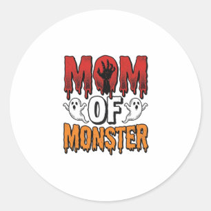 Sticker Rond Maman de monstre vintage Halloween conception de t