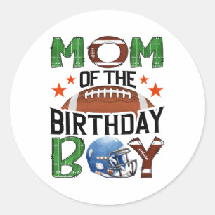 Sticker Rond Maman du garçon d'anniversaire de jour de match de
