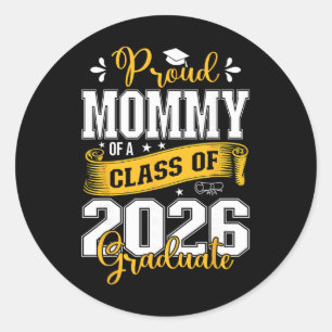 Sticker Rond Maman fière d'un diplômé de la promotion 2026 pour