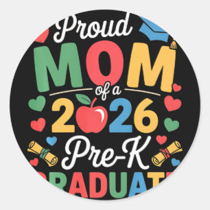 Sticker Rond Maman fière d'un élève de CL 2026 diplômé de pré-m