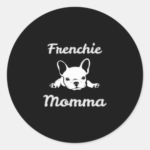 Sticker Rond Maman. French Bulldog Lover Mom