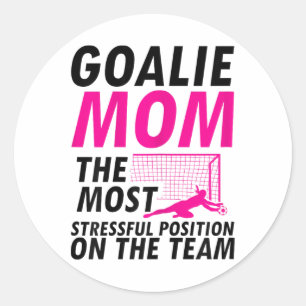 Sticker Rond Maman Gardien de but de football Maman de foot