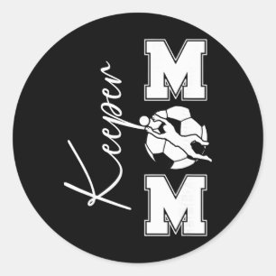 Sticker Rond Maman Gardien de Foot D'une Maman Gardien de But