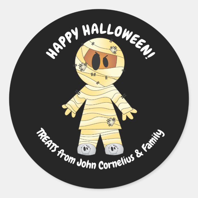 Sticker Rond Maman Halloween Cute Kawaii (Devant)