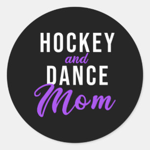 Sticker Rond Maman Hockey Et Danse