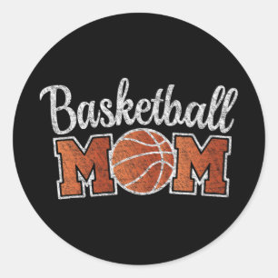 Sticker Rond Maman Joueuse de basket-ball Mères Jour de la tenu