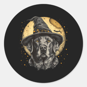 Sticker Rond Maman Labrador Halloween Drôle Mignon Chien Lab No