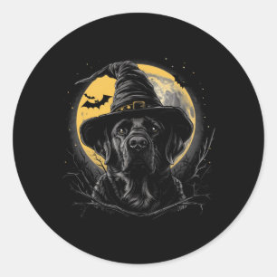 Sticker Rond Maman Labrador Halloween Drôle Mignon Chien Lab No