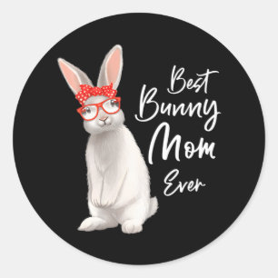 Sticker Rond Maman Lapin Mère Lapin Meilleur Mère Lapin Jamais