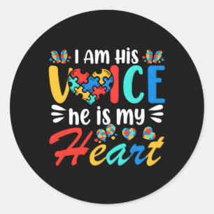 Sticker Rond Maman Mama Autistique Sensibilisation sur l'autism