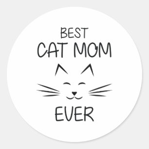 Sticker Rond Maman - Meilleure maman de chat