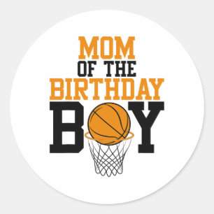 Sticker Rond Maman Of The Birthday Boy Sketll Family Birthday