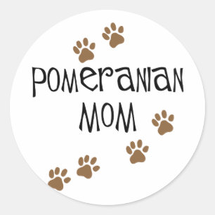 Sticker Rond Maman poméranienne