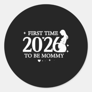 Sticker Rond Maman pour la première fois future maman enceinte 