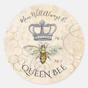 Sticker Rond Maman Queen Bee