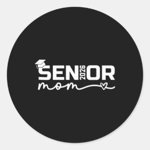 Sticker Rond Maman senior 2026 Maman fière d'un senior Cl 2026 