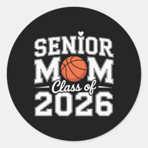 Sticker Rond Maman senior Cl de 2026 Maman de basketball mignon