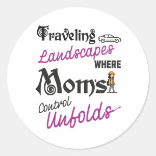 Sticker Rond Maman sur un café pause mignonne cadeau de la fête