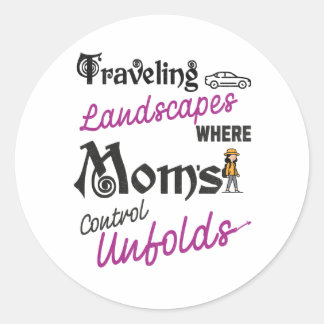 Sticker Rond Maman sur un café pause mignonne cadeau de la fête