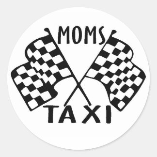 Sticker Rond maman taxi