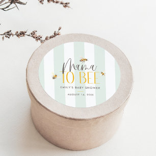 Sticker Rond Maman to Bee Honey Baby shower vert