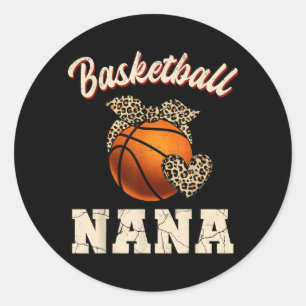 Sticker Rond Mamie de baseball Bandana Léopard Coeur Fans Mères