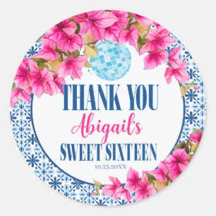 Sticker Rond Mamma Mia! Sweet 16 Merci