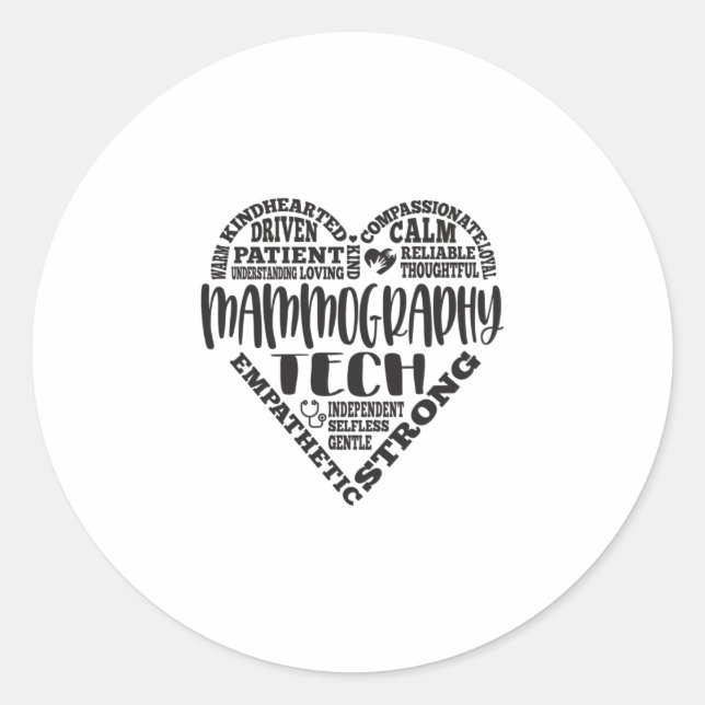 Sticker Rond Mammographie, technologue Mammo (Devant)