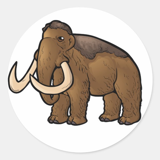Sticker Rond Mammoth laineux (Devant)