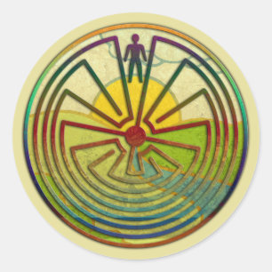 Sticker Rond MAN IN THE MAZE paysage + votre arrière - plan