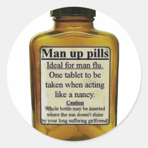 Sticker Rond Man Up Pills