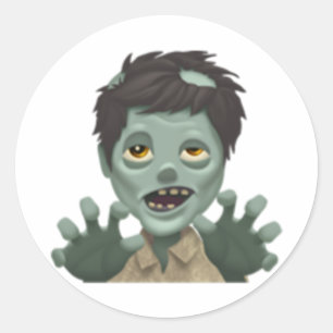 Sticker Rond Man Zombie - Emoji