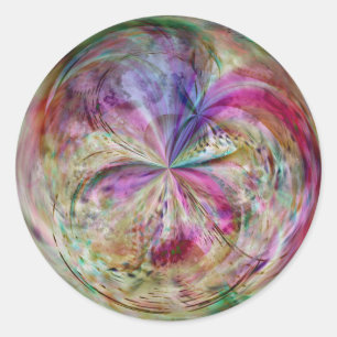 Sticker Rond Mandala abstrait multicolore de bulle