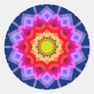 Sticker Rond Mandala coloré