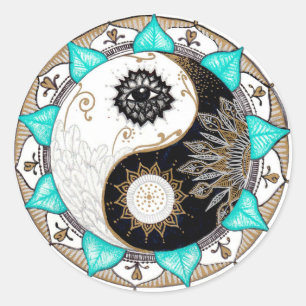 Sticker Rond Mandala de Yin Yang